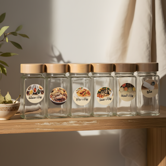 Spices Label Stickers - 48 Pcs
